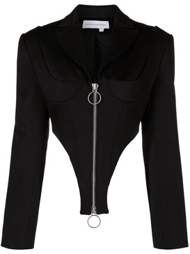 cropped zip-up blazer