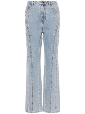 gem-embellished straight jeans