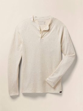 Long-Sleeve Cloud Henley - Ivory Heather