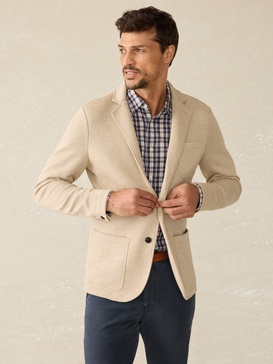 Inlet Knit Blazer - Khaki Fields Melange