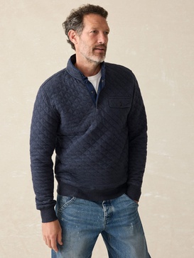 Epic Quilted Fleece Pullover - Navy Melange