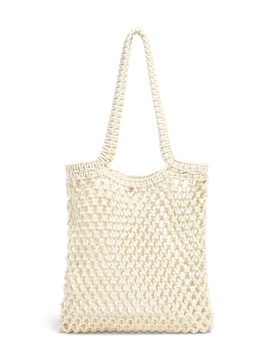 Sunwashed Macrame Tote - Cream