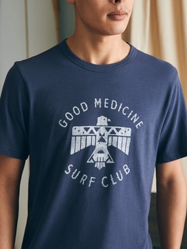 Steven Paul Judd Good Medicine Surf Club Tee - Dune Navy