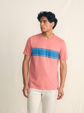 Surf Stripe Sunwashed Pocket Tee - Faded Flag