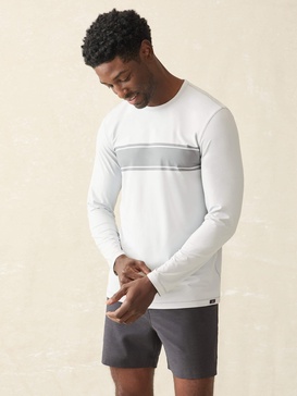 Shorelite Long-Sleeve Tech Tee - Grey Steel Surf Stripe