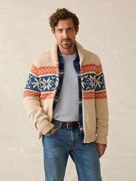 Surf To Snow Zip Cardigan - Pacific Wheat