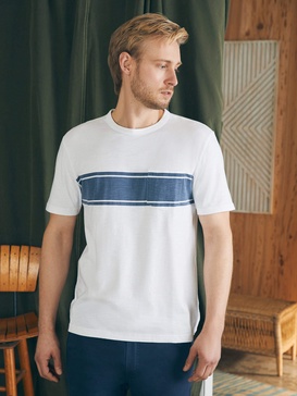 Surf Stripe Sunwashed Pocket Tee - White