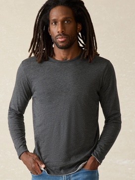 Long-Sleeve Cloud Reversible Crew - Charcoal Heather