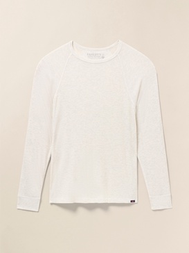 Long-Sleeve Cloud Waffle Crew - Ivory Heather