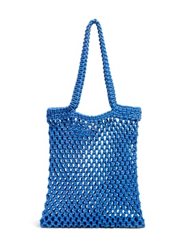 Sunwashed Macrame Tote - Strong Blue