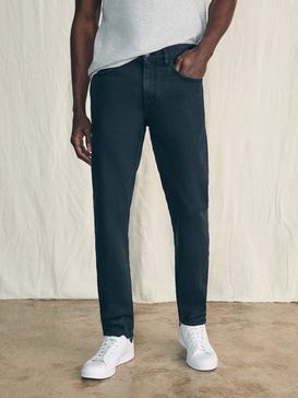 Organic Cotton Slim Straight Denim (32" Inseam) - Black Smoke Wash