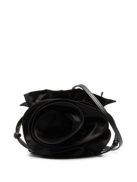 Magda satin flower bucket bag