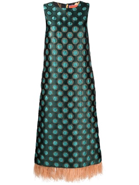 Column geometric-jacquard midi dress