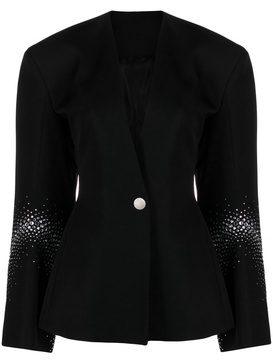 rhinestone-embellished wool blazer