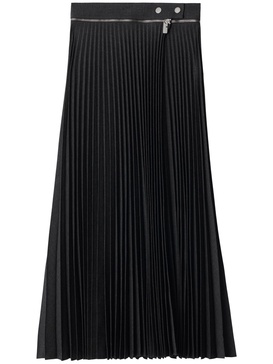 pleated stretch wool skirt