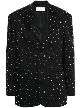 rhinestone-embellished single-breasted blazer