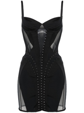 panelled corseted minidress