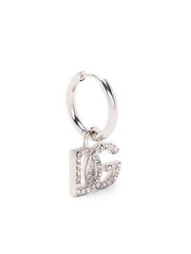 crystal-embellished logo-charm hoop