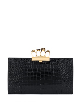 Four Ring embossed clutch bag