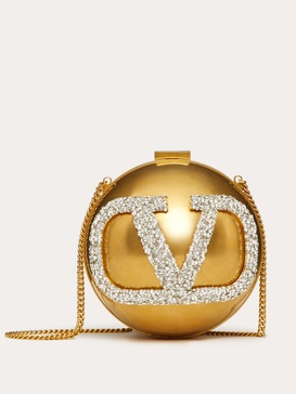 crystal-embellished Vlogo clutch