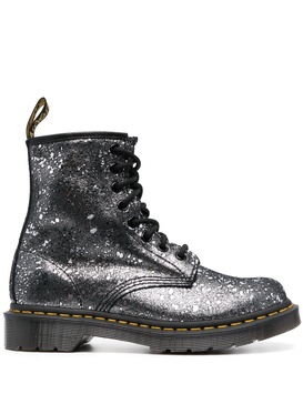 1460 metallic-finish leather boots