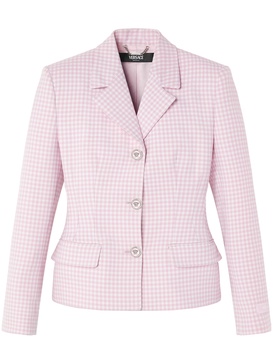 gingham virgin-wool blazer