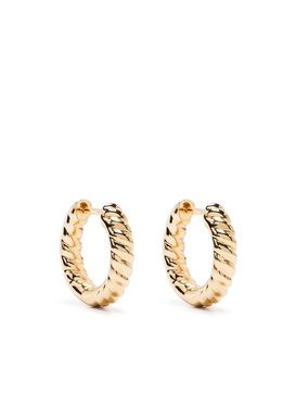 small 18kt yellow gold Zoe huggie earrings