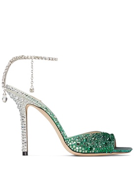 Saeda 100mm crystal-strap sandals