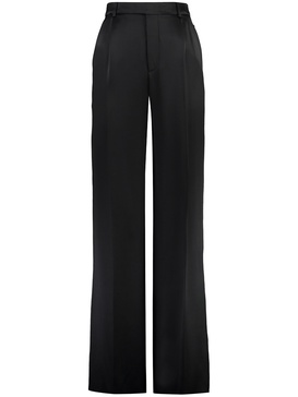 pleated straight trousers