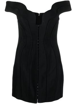 wavy-detail corset minidress