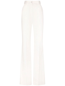 high-waisted flared trousers