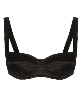 satin-finish balconette-style bra