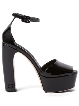 135mm patent-leather platform sandals