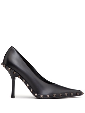 Rockstud 100mm leather pumps