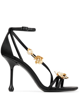 Zea 95mm floral-appliqué sandals