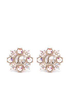 Double G Flowers crystal earrings