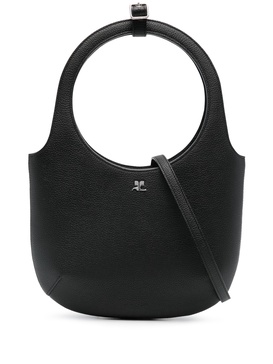 Holy grained leather tote bag