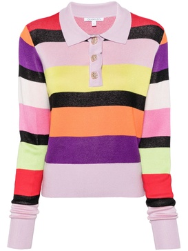 Mary polo-collar striped jumper 