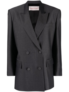 double-breasted wool-blend blazer