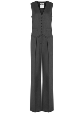 V-neck tailored jumpsuit