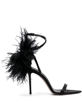 Rose 110mm feather-detailing sandals