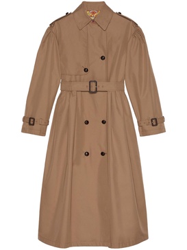 double-breasted cotton trench coat