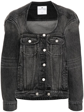 U-neck denim jacket