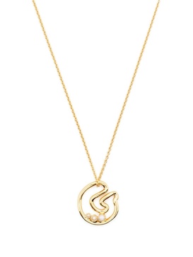 pearl-embellished initial pendant necklace