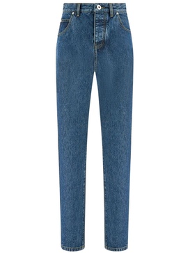 mid-rise straight-leg jeans