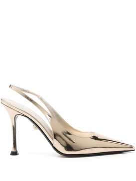 slingback 105mm leather pumps