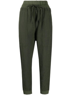 high-waisted drawstring track pants