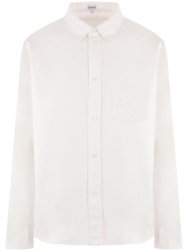 Anagram-embroidered cotton shirt