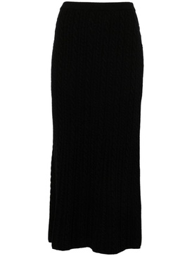 knitted wool maxi skirt