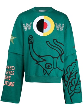 Target-appliqué cotton sweatshirt